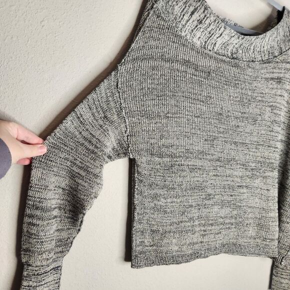 Free People Size XS Gray Flash Dance Oversized One Shoulder Sweater - Picture 6 of 11